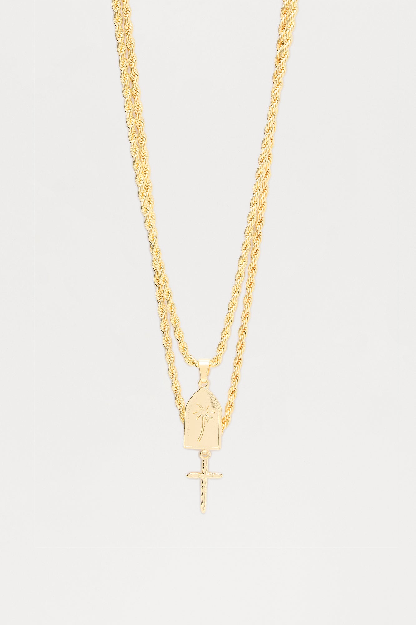Sunset Two Piece Necklace Set - Gold