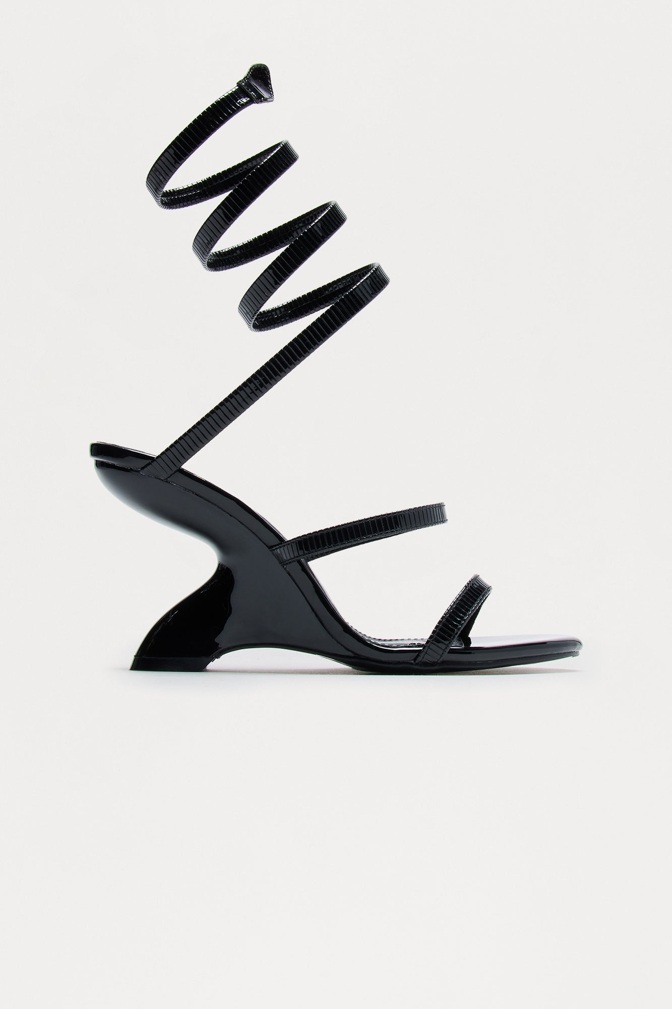 Elani Chrome Wrap Up Wedges - Black