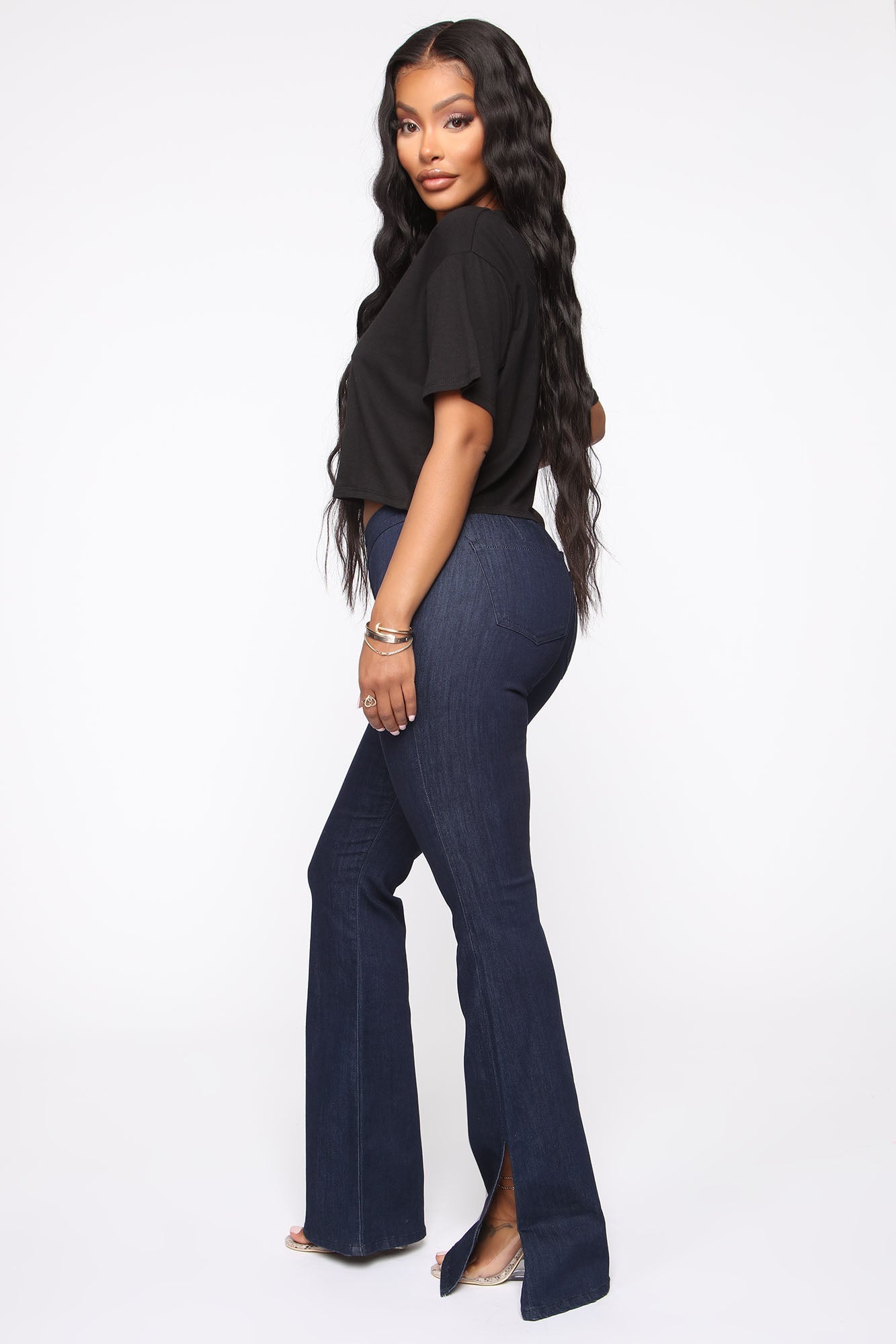 Leslie Cropped Tee - Black