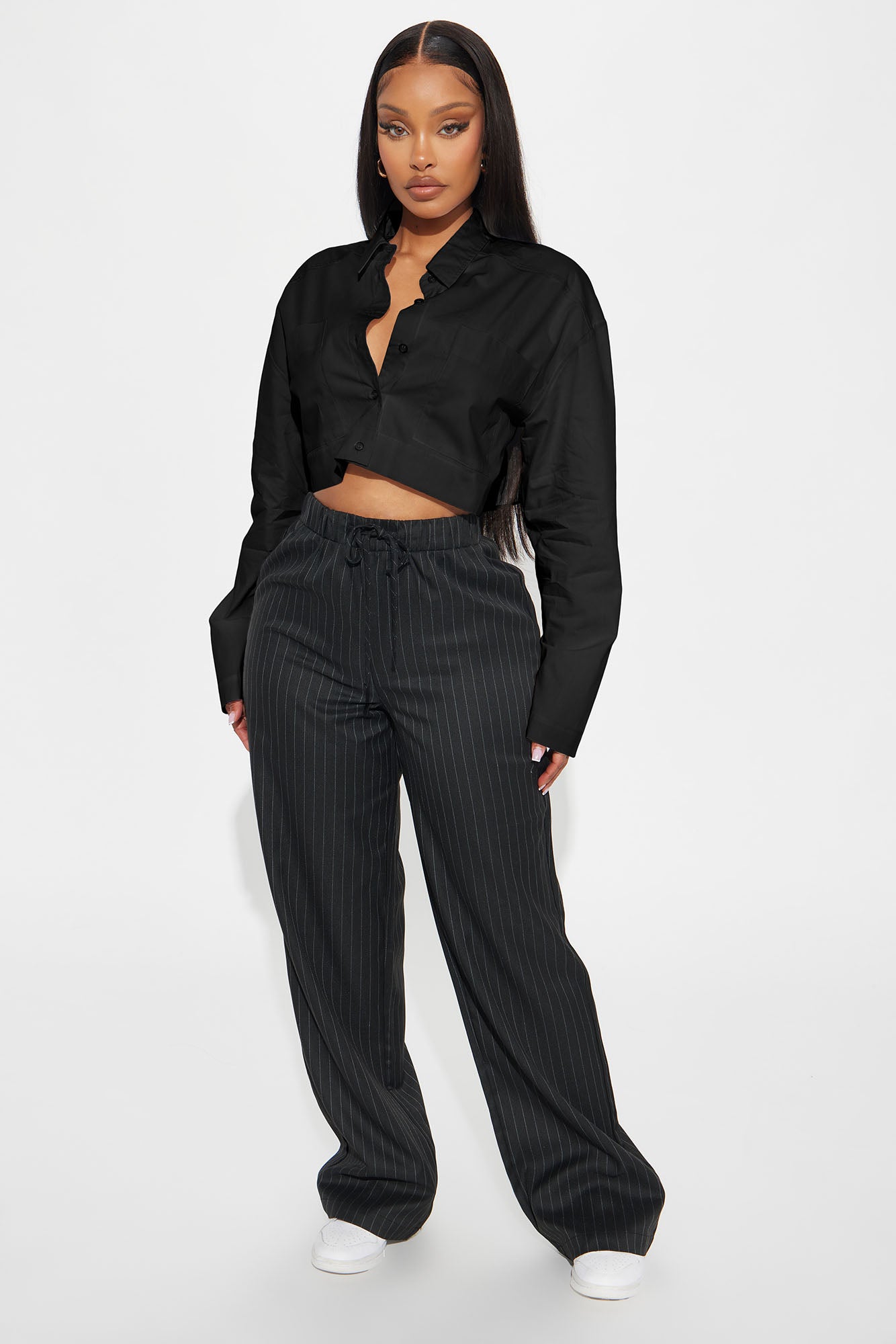 Busy Weekends Long Sleeve Poplin Shirt - Black