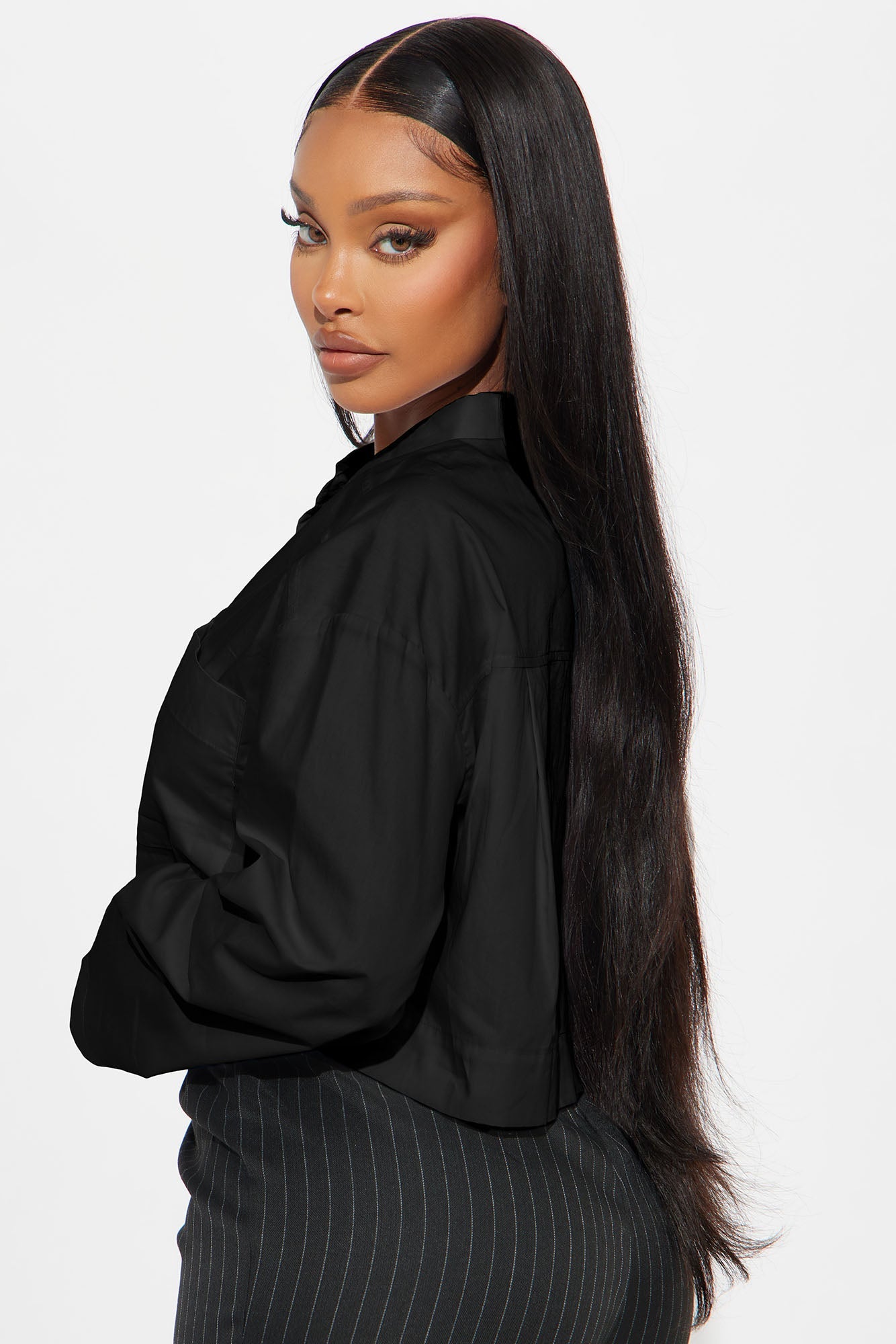 Busy Weekends Long Sleeve Poplin Shirt - Black
