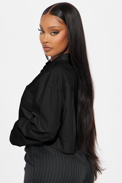 Busy Weekends Long Sleeve Poplin Shirt - Black