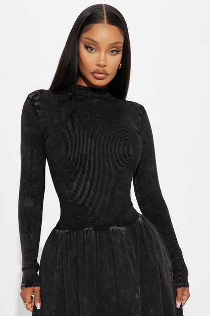 Jackie Washed A Line Maxi Dress - Black