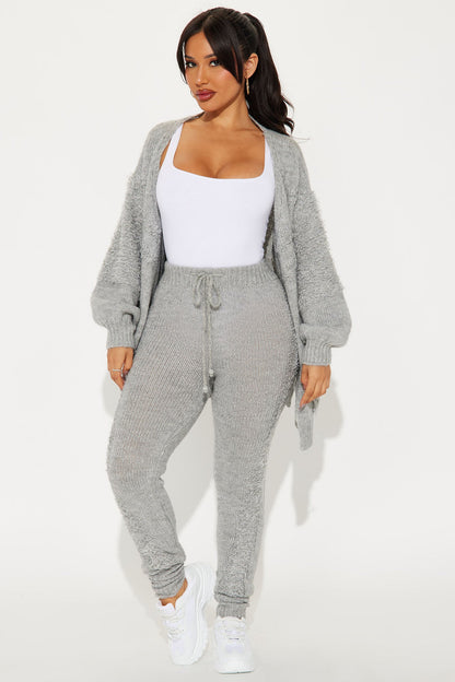 Ultra Comfort Sweater Pant Set - Heather Grey