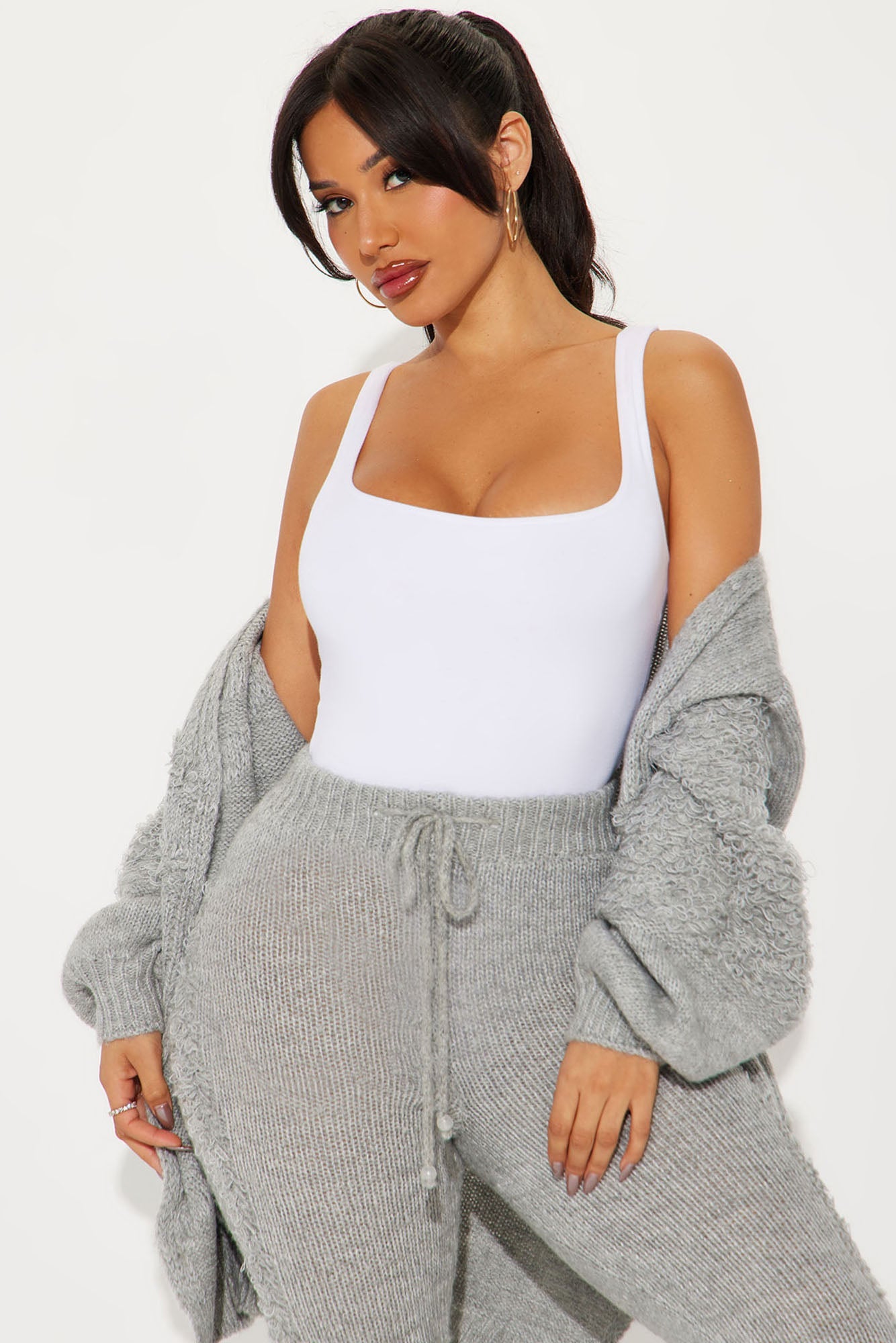 Ultra Comfort Sweater Pant Set - Heather Grey