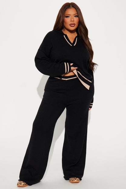 Oh So Comfy Sweater Pant Set - Black/combo