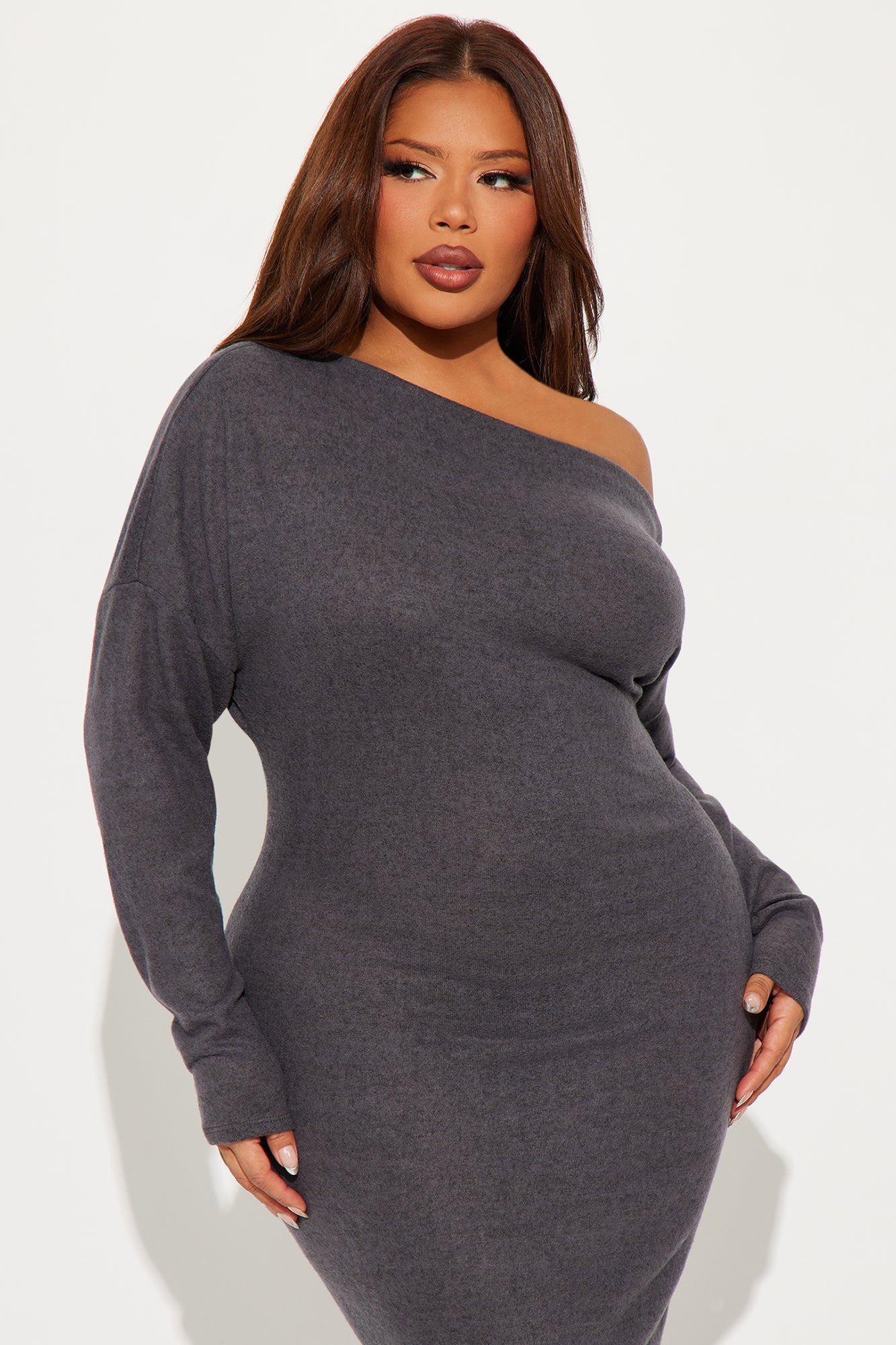 Penelope Sweater Maxi Dress - Charcoal
