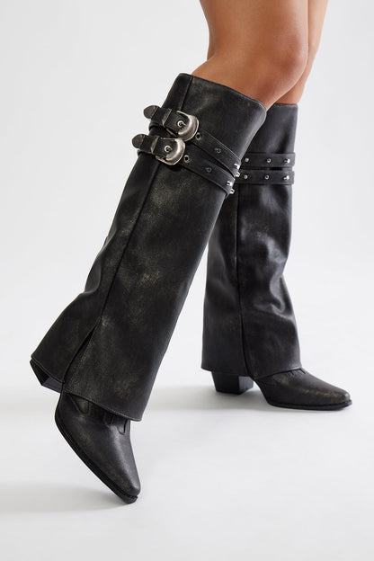 Taytum Knee High Boots - Black