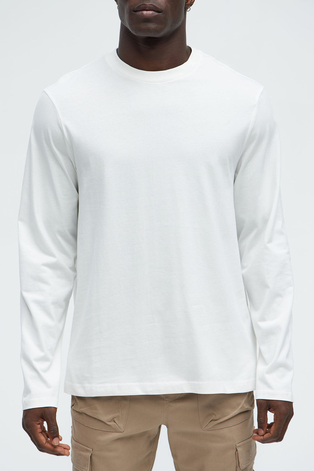 Essential Long Sleeve Crew Tee - White