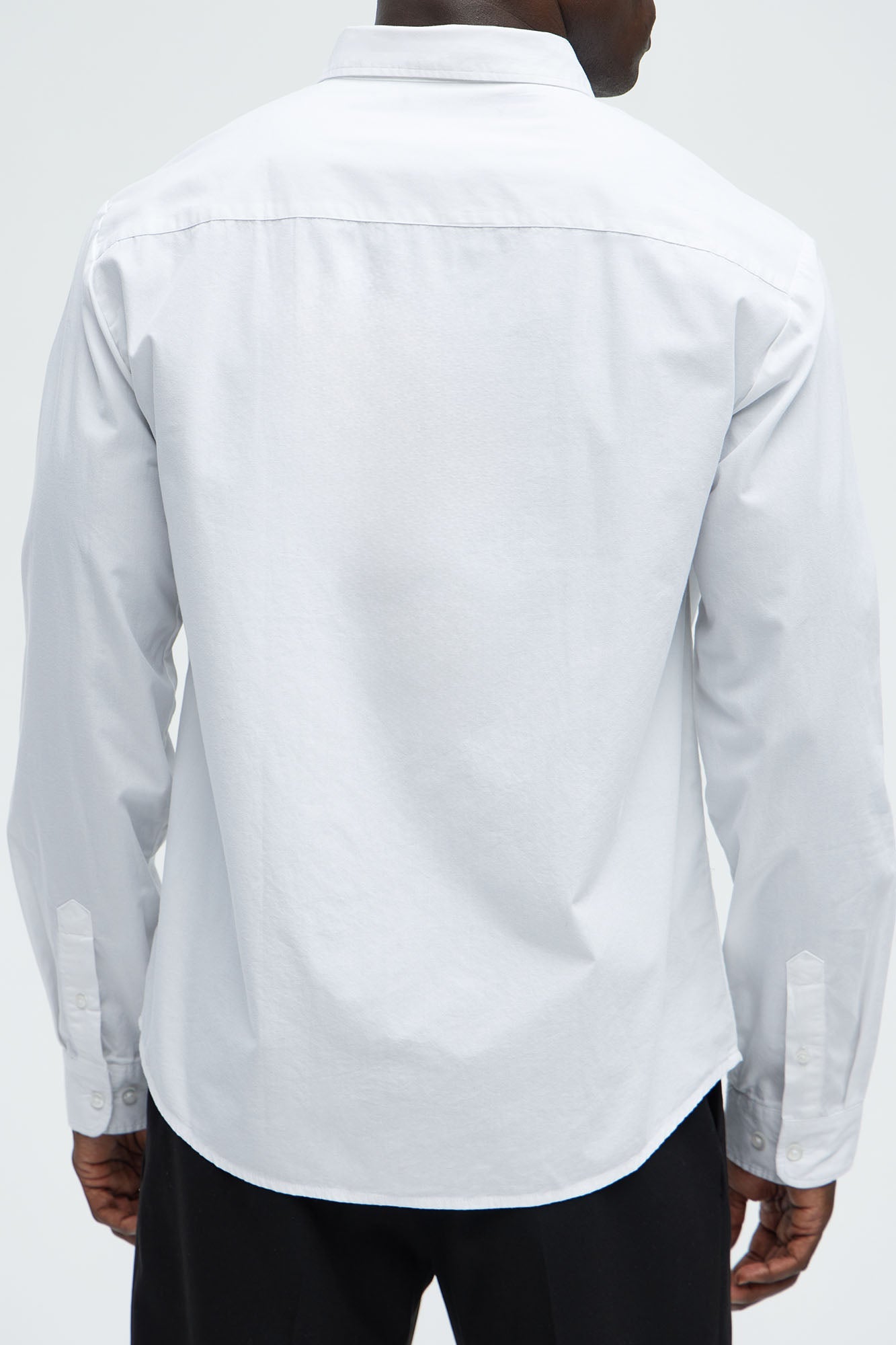 Ryland Cotton Long Sleeve Button Up Shirt - White