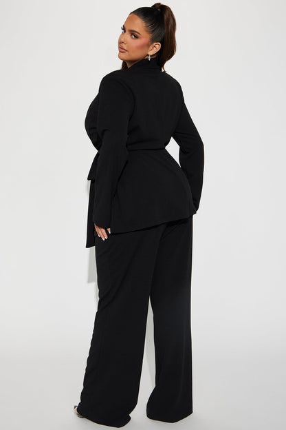 CEO Vibes Blazer Set - Black
