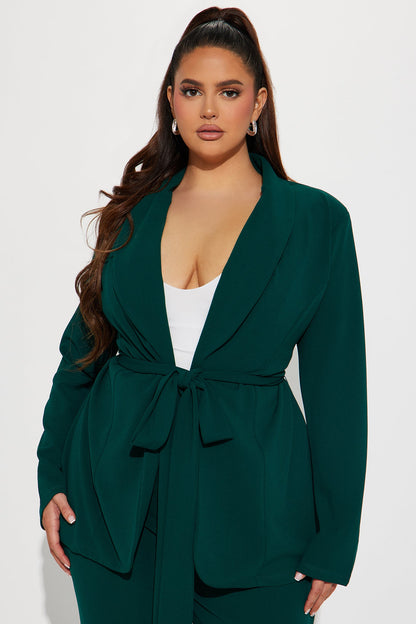 CEO Vibes Blazer Set - Hunter