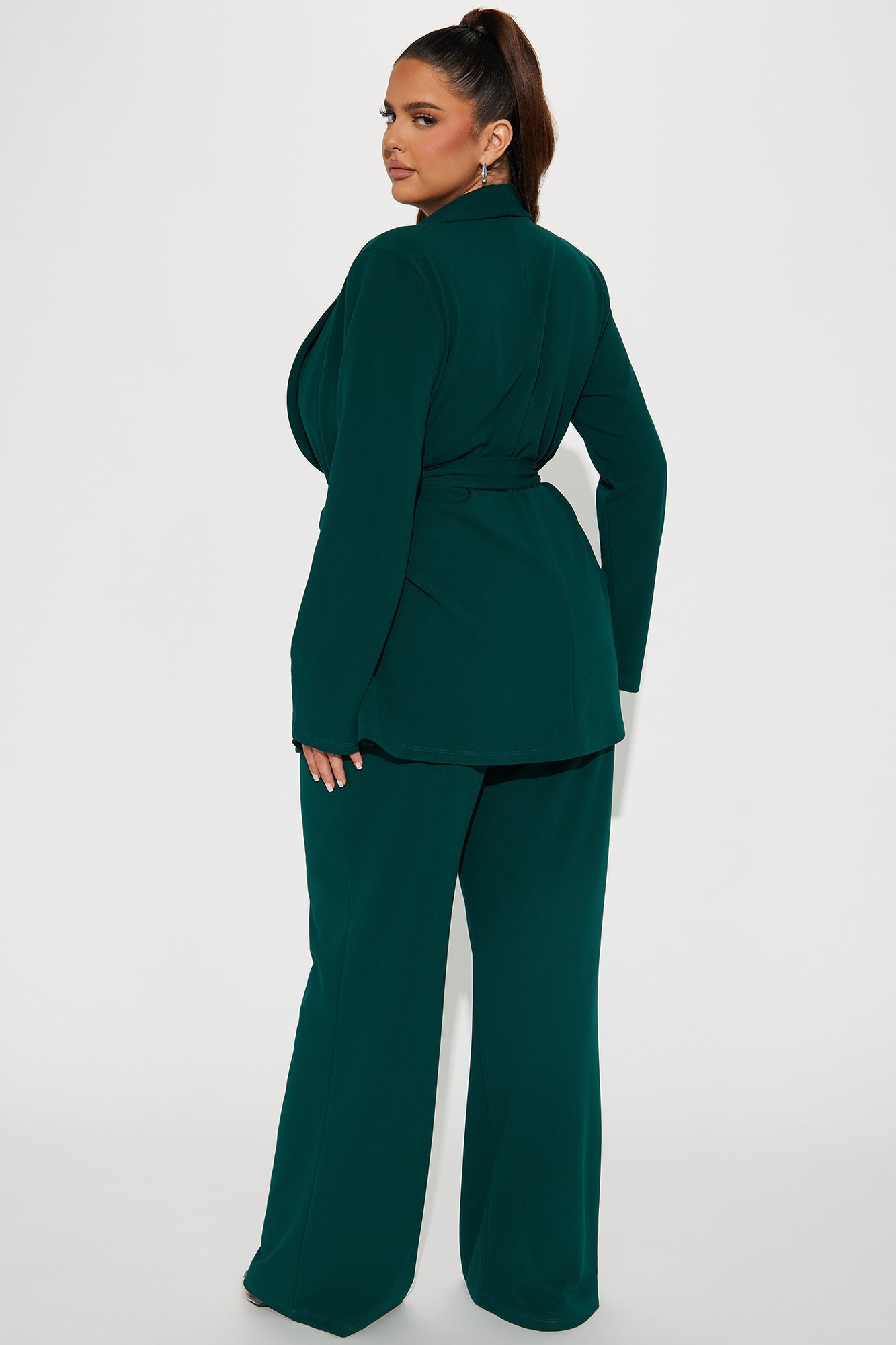 CEO Vibes Blazer Set - Hunter