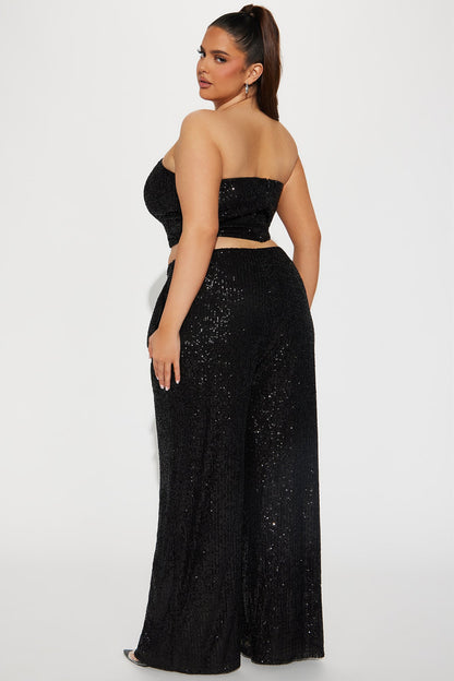 Stella Sequin Pant Set - Black