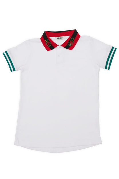 Mini Brandon Short Sleeve Polo Shirt - White