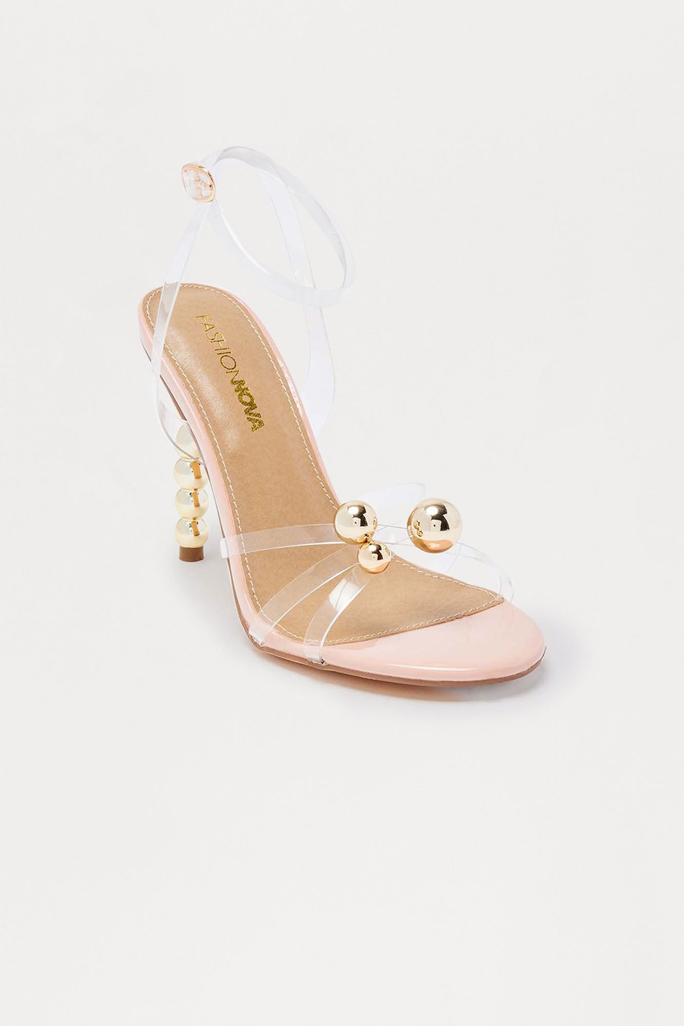 Campari Hardware Ankle Strap Heels - Nude