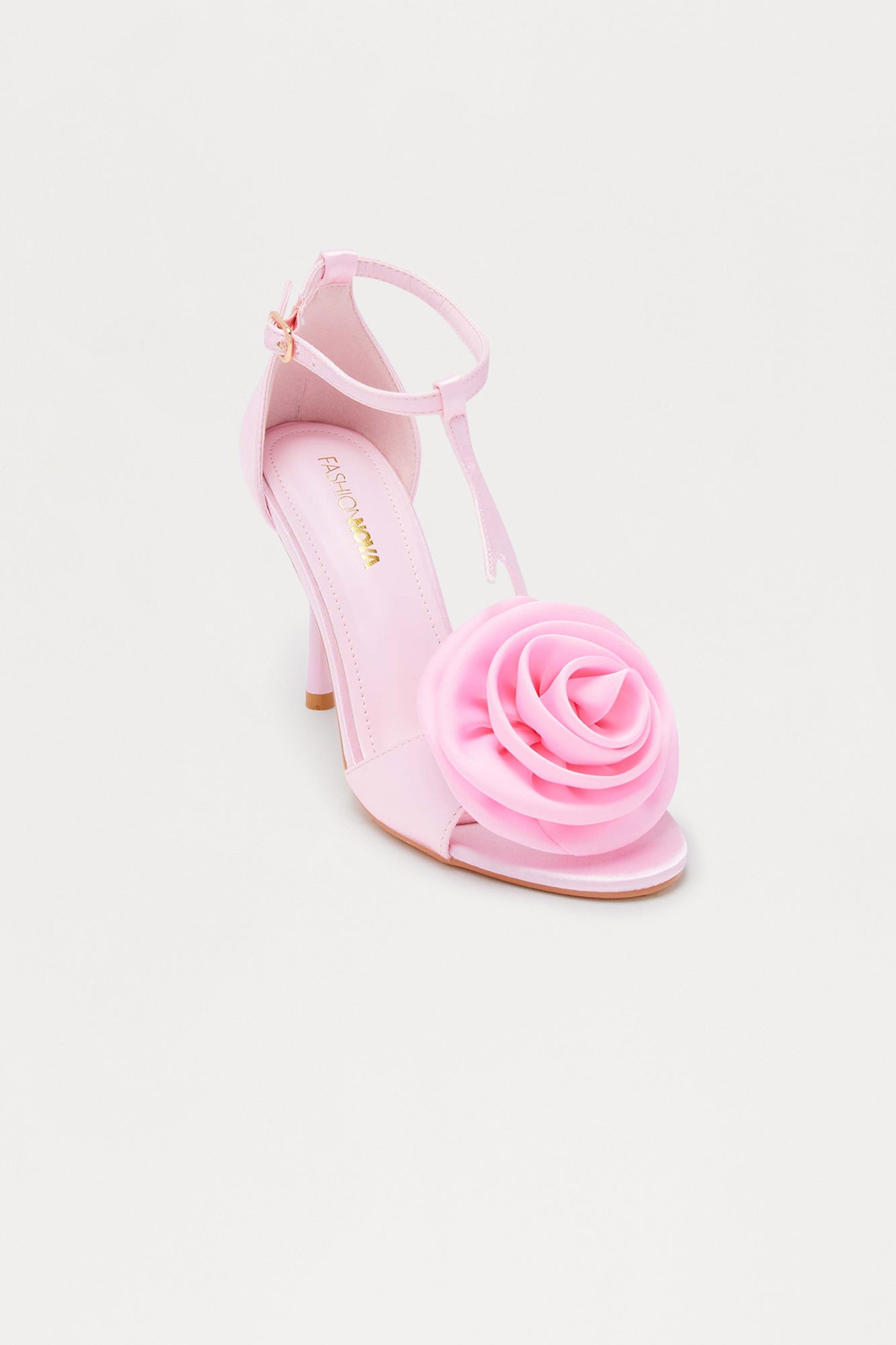 Darana Satin Flower Heels - Pink