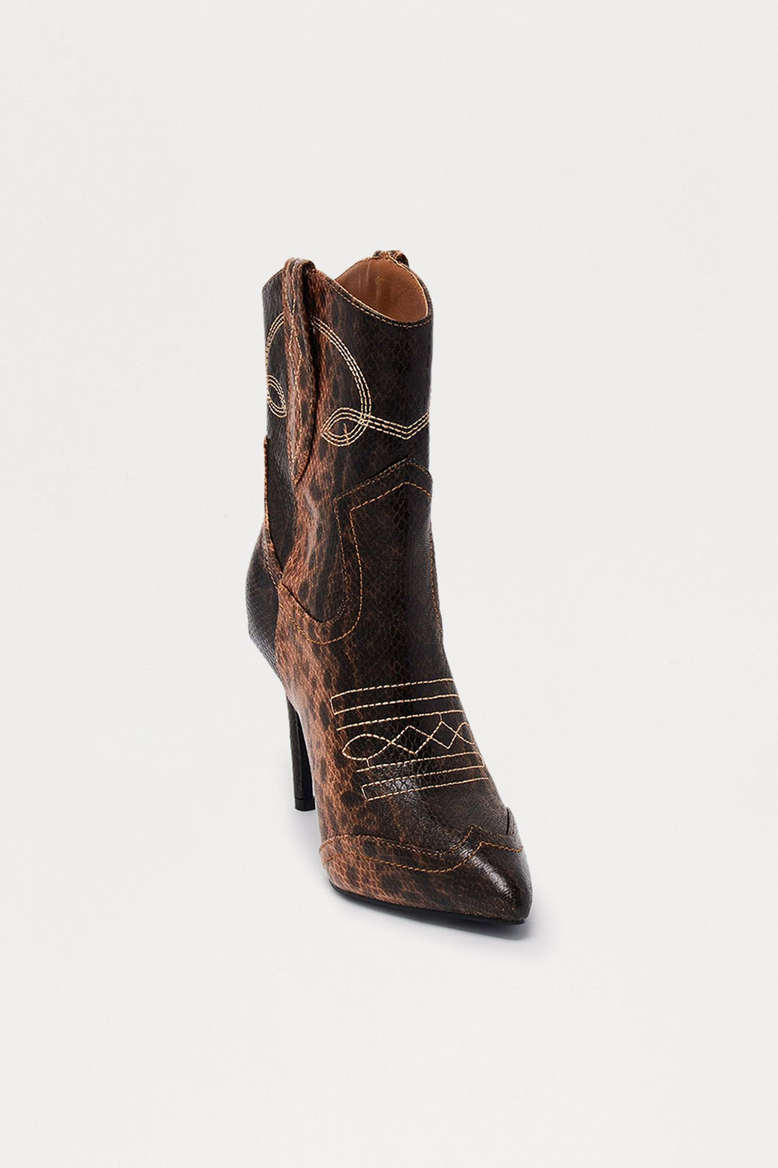 Ranger Stiletto Booties - Brown/combo