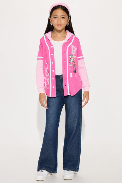 Mini Bratz Hooded TwoFer Jersey - Hot Pink/combo