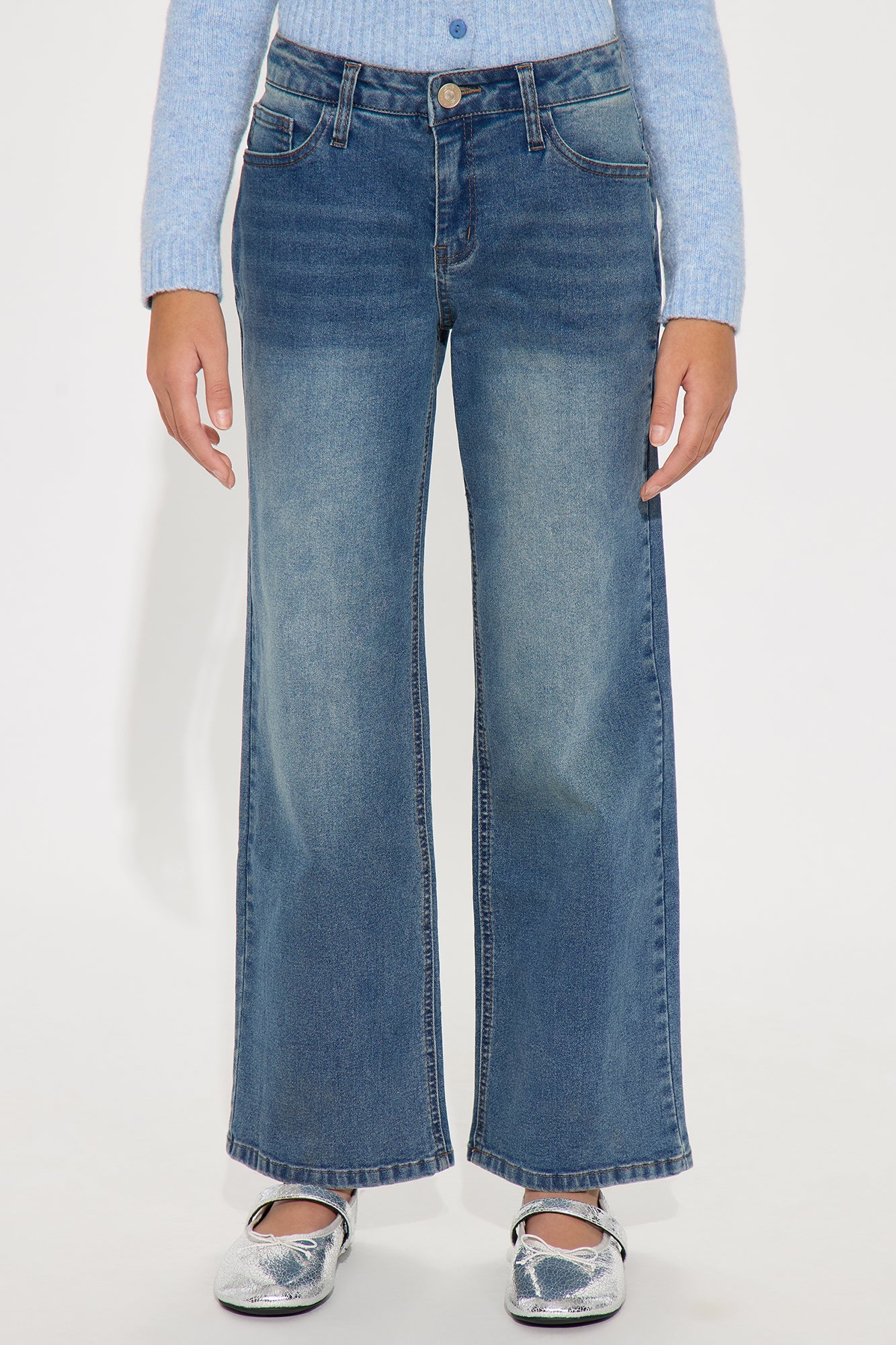Mini Lyndie Wide Leg Jeans - Dark Wash
