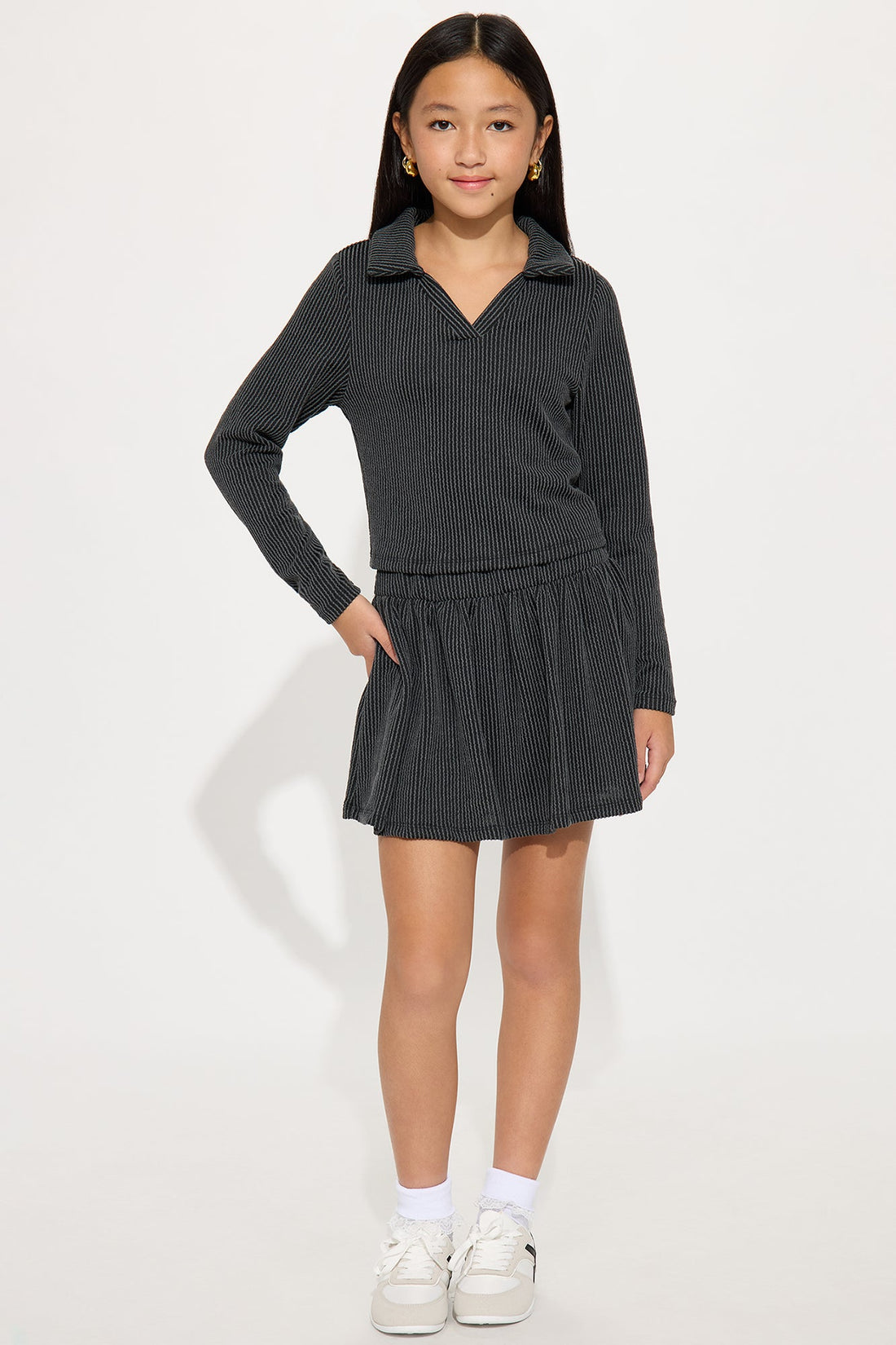 Mini Marlena Skirt Set - Black