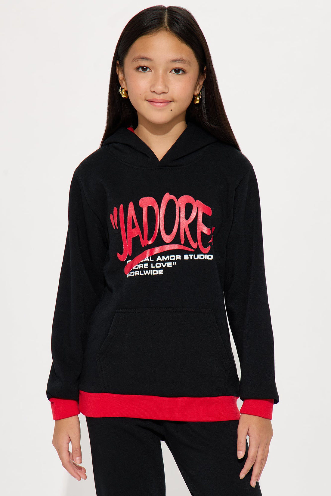 Mini Jadore Hoodie And Pant Set - Black/combo