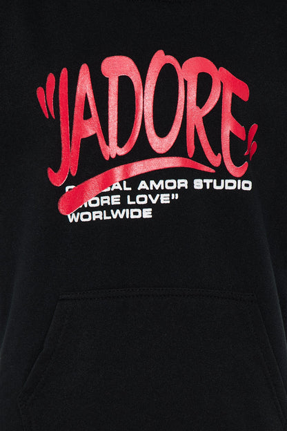 Mini Jadore Hoodie And Pant Set - Black/combo