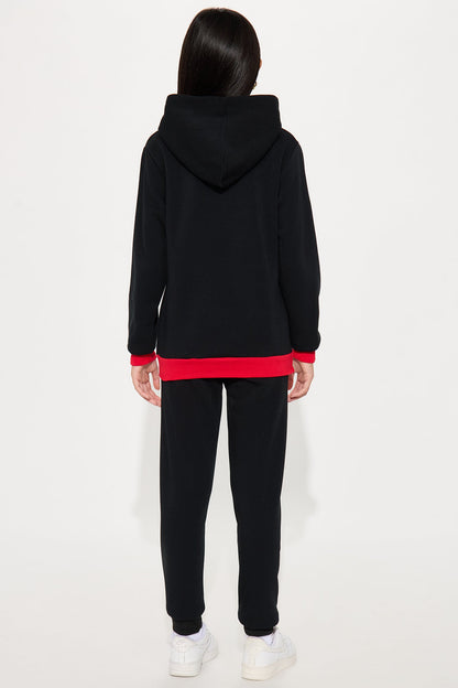 Mini Jadore Hoodie And Pant Set - Black/combo