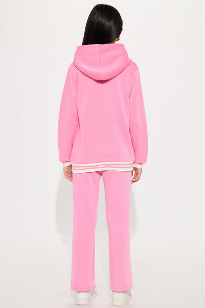Mini Rich Girl Club Hoodie And Pant Set - Pink