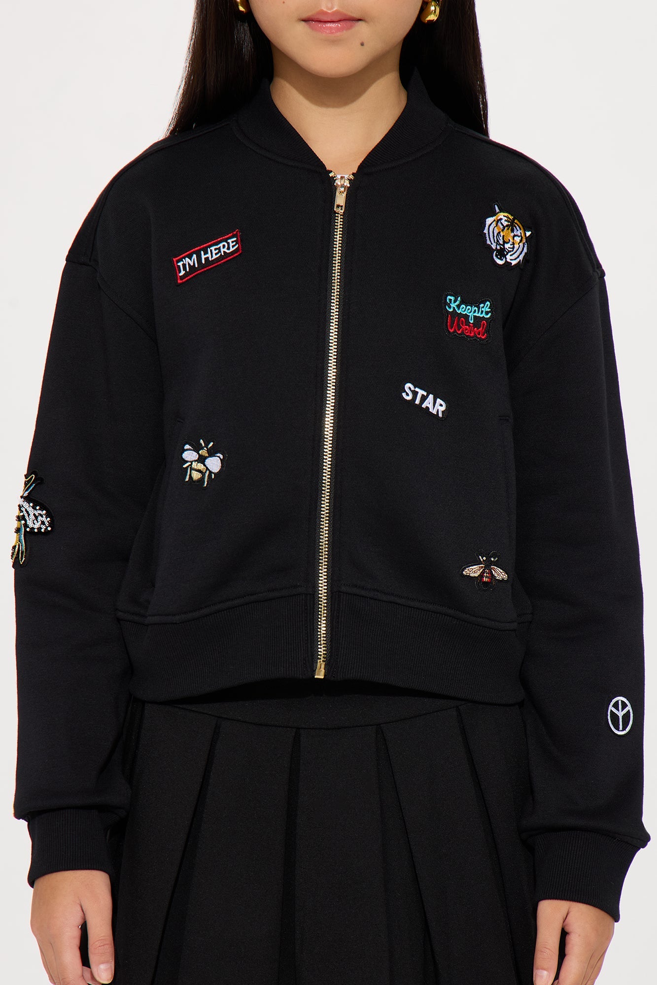 Mini Bright Idea Fleece Zip Jacket - Black
