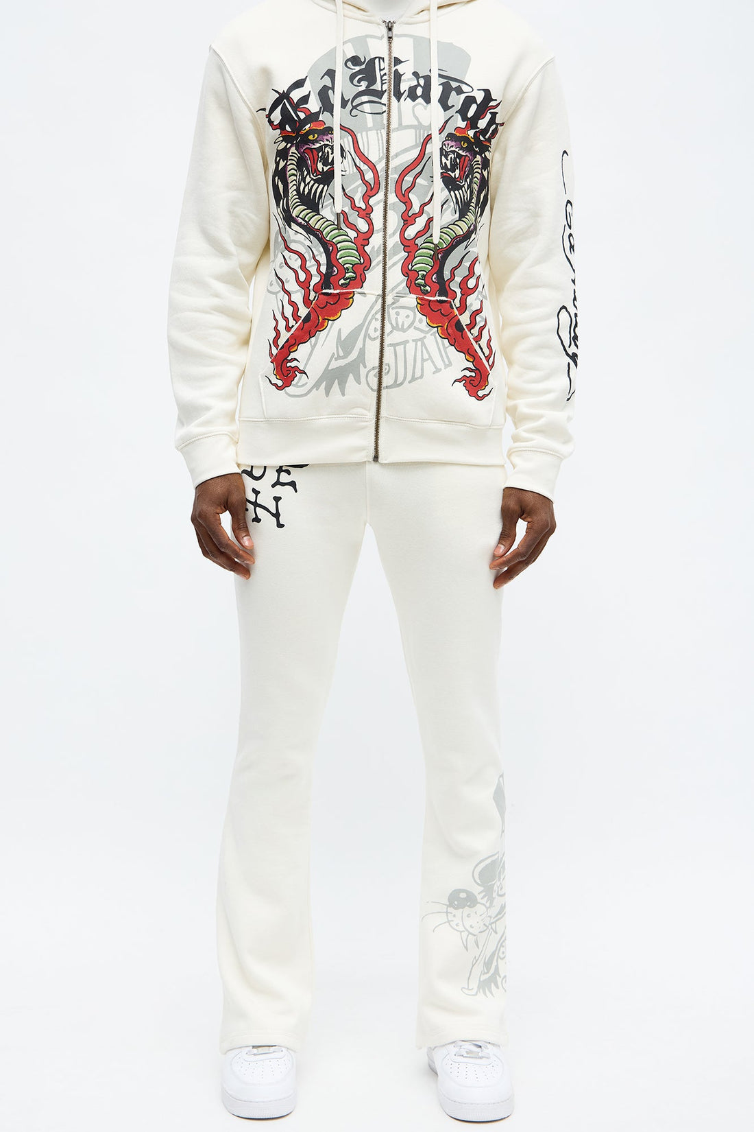 Ed Hardy Cobra Flame Sweatpant - Ivory