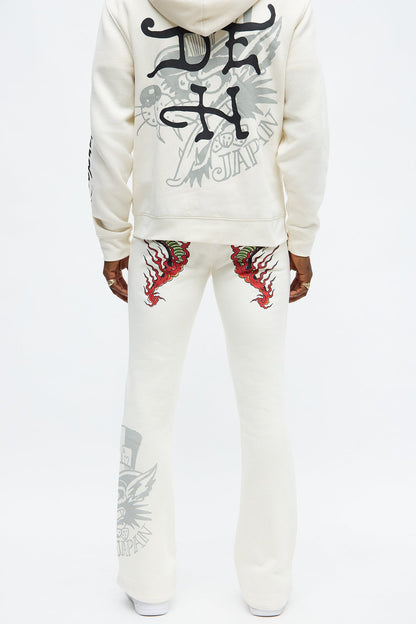 Ed Hardy Cobra Flame Sweatpant - Ivory