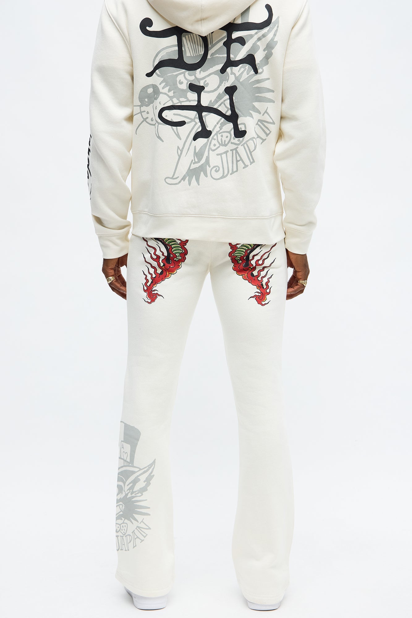 Ed Hardy Cobra Flame Sweatpant - Ivory