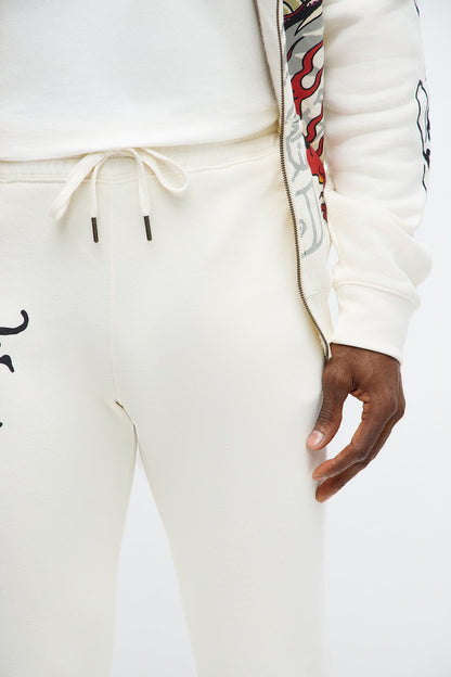 Ed Hardy Cobra Flame Sweatpant - Ivory
