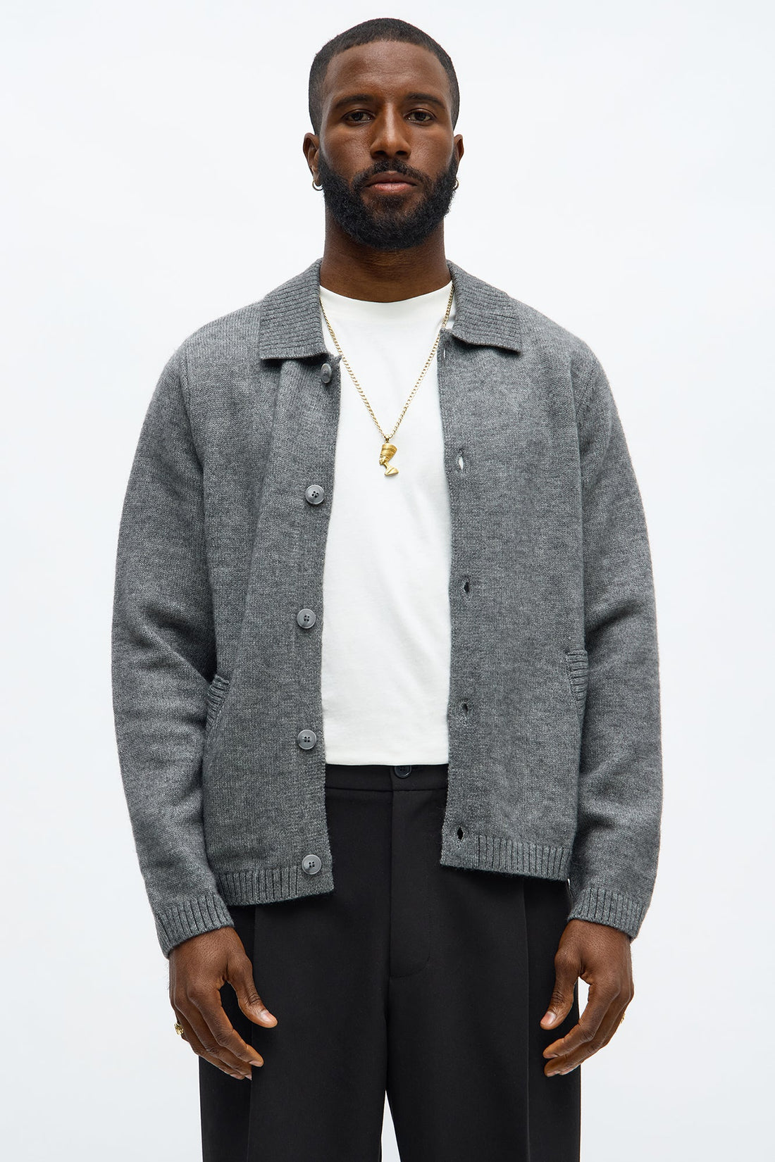 Creeks Sweater Cardigan - Dark Grey