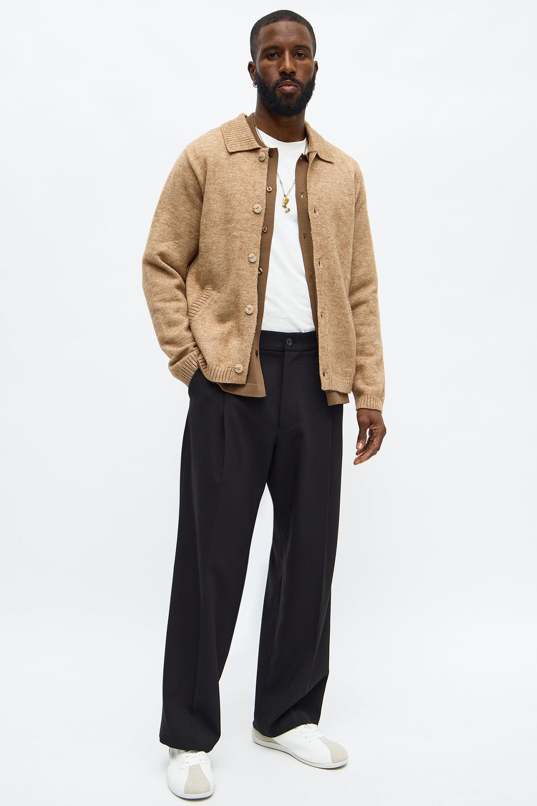 Creeks Sweater Cardigan - LightBrown