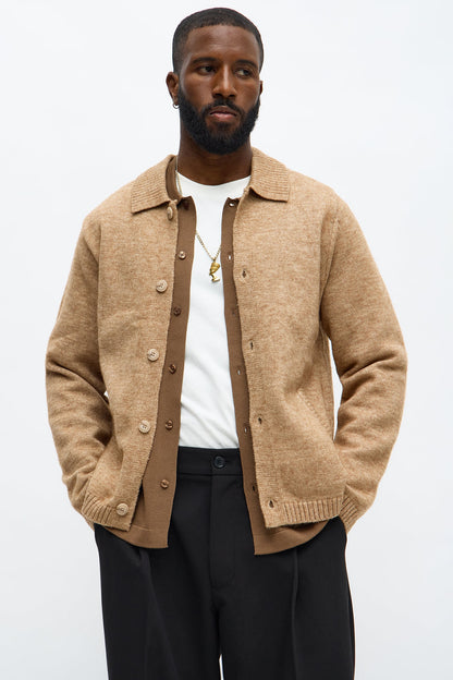 Creeks Sweater Cardigan - LightBrown