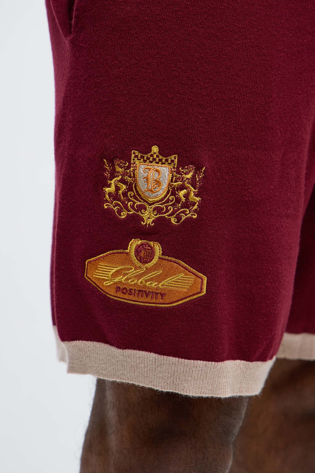 Relaxed Fit Blessed Shorts - Burgundy