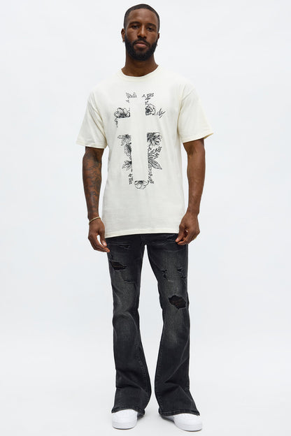 Blessed Flowers Short Sleeve Tee - Natural