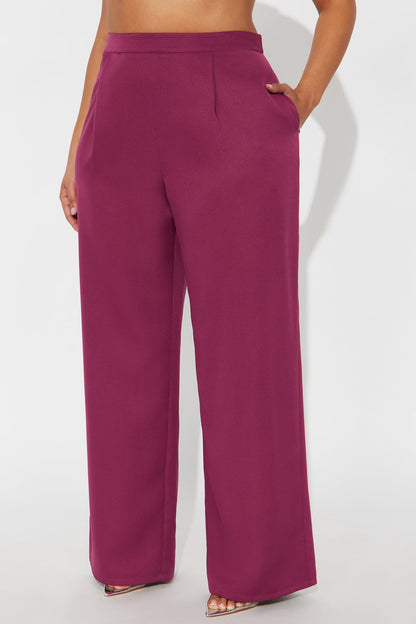 Rumor Has It Crepe Woven Wide Leg Pant 32 - Raspberry