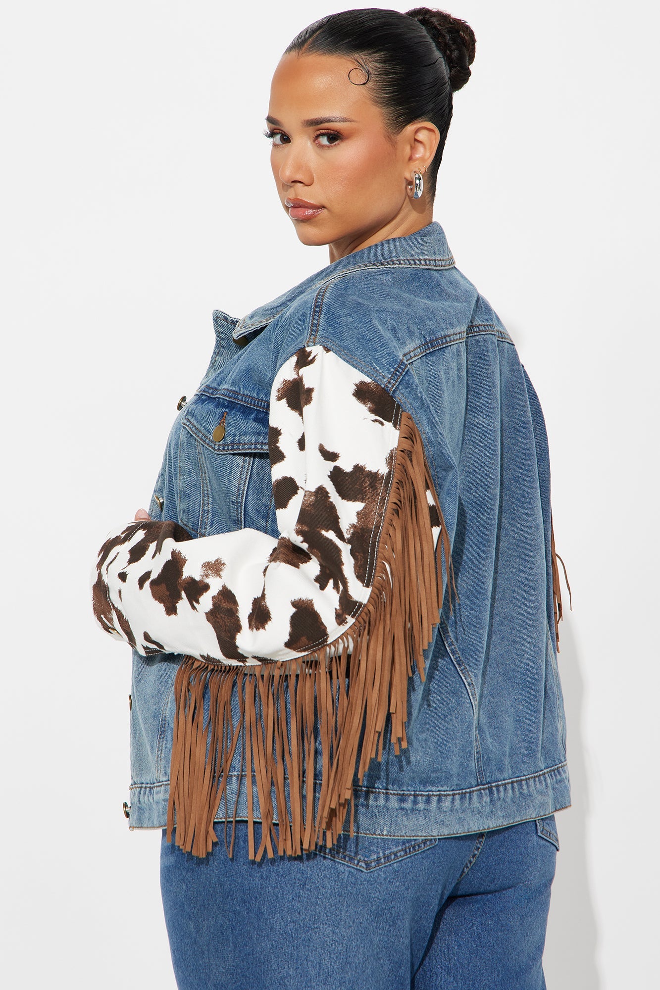 First Rodeo Fringe Denim Jacket - Medium Wash