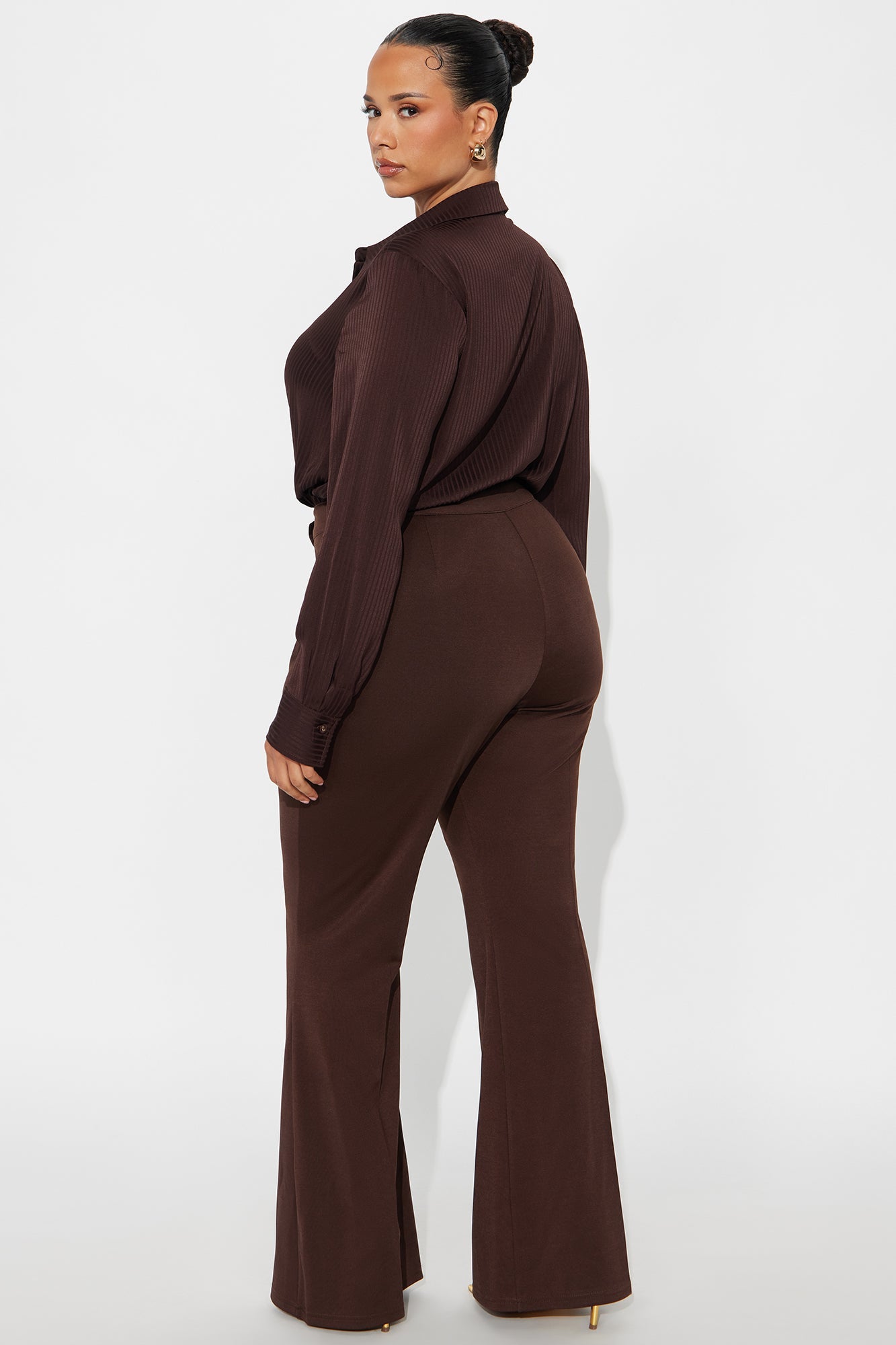 Veronica Satin Jumpsuit - Brown