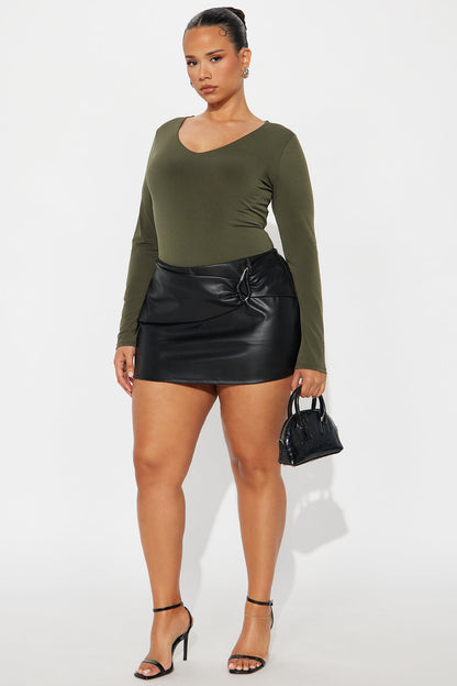 Obsessed With Me Bodysuit - Olive