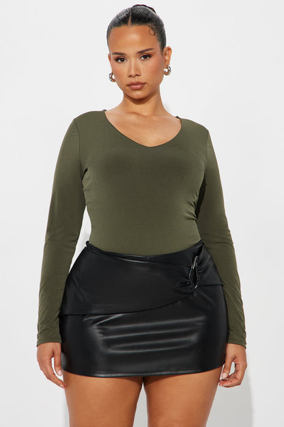Obsessed With Me Bodysuit - Olive