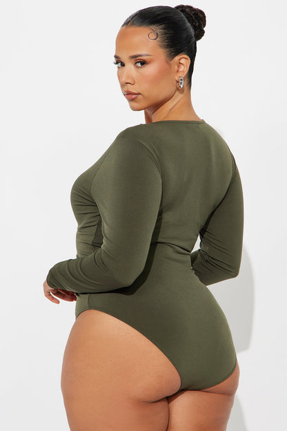Obsessed With Me Bodysuit - Olive