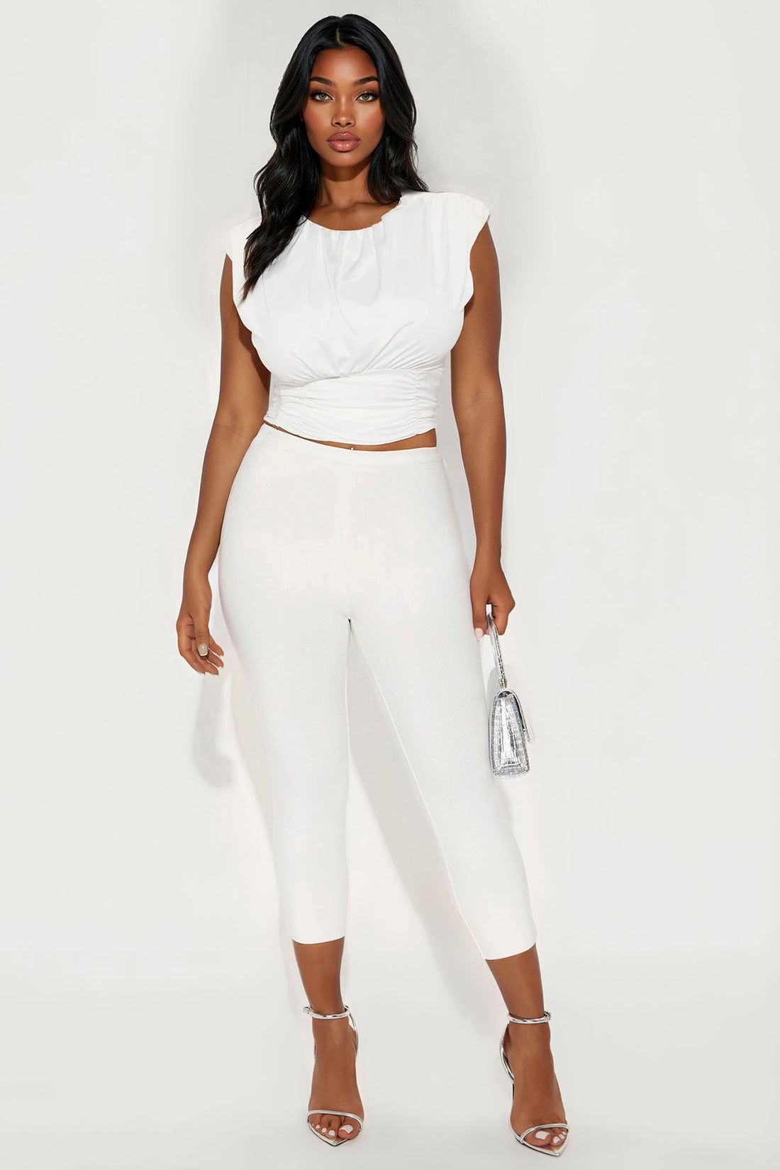 Jasmine Bandage Capri Pant - Ivory