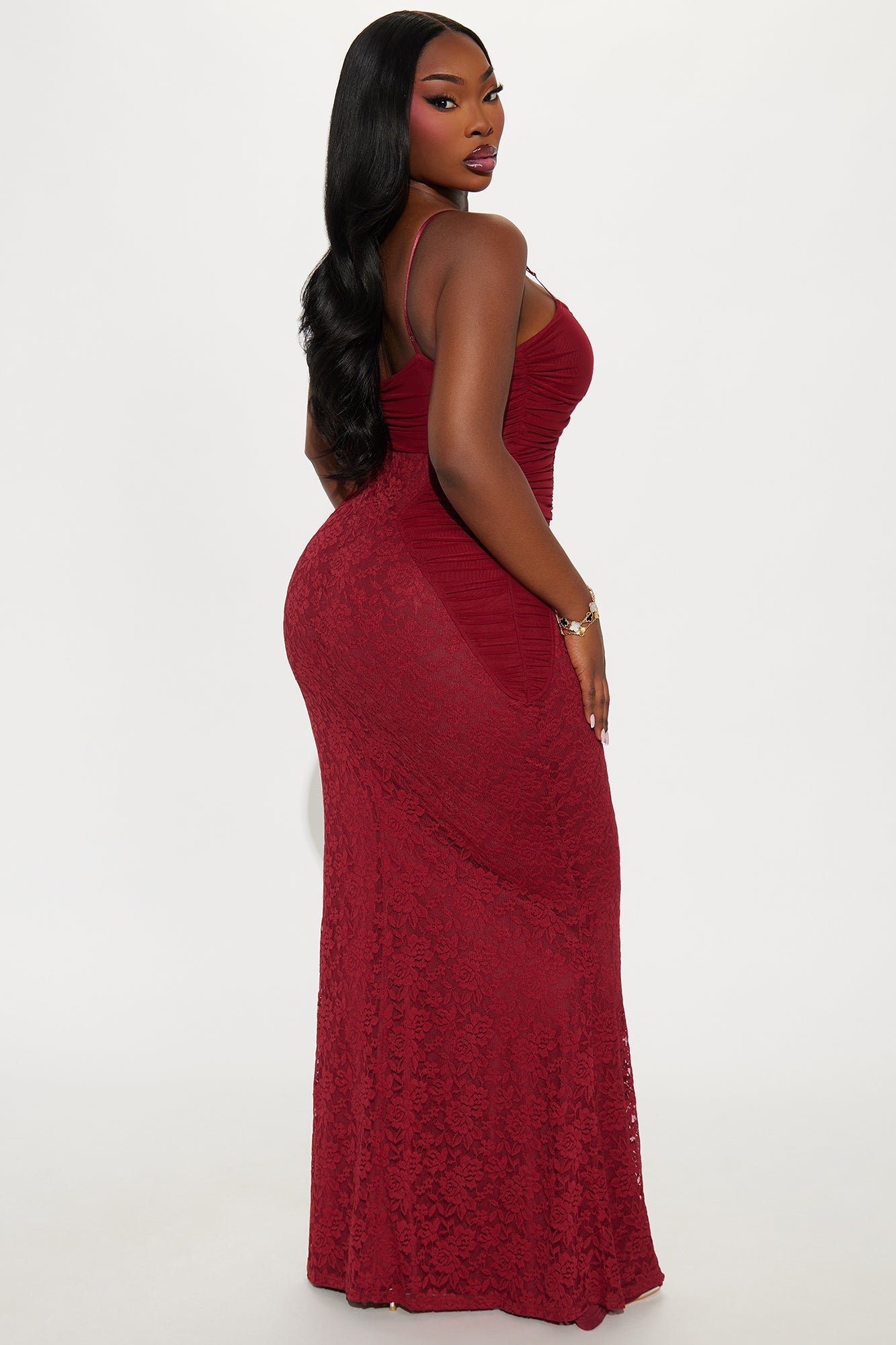 Say When Lace Gown - Burgundy