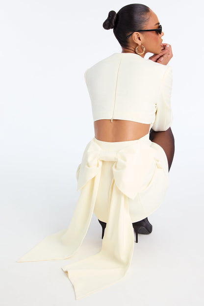 Bow Bae Mini Dress - Ivory