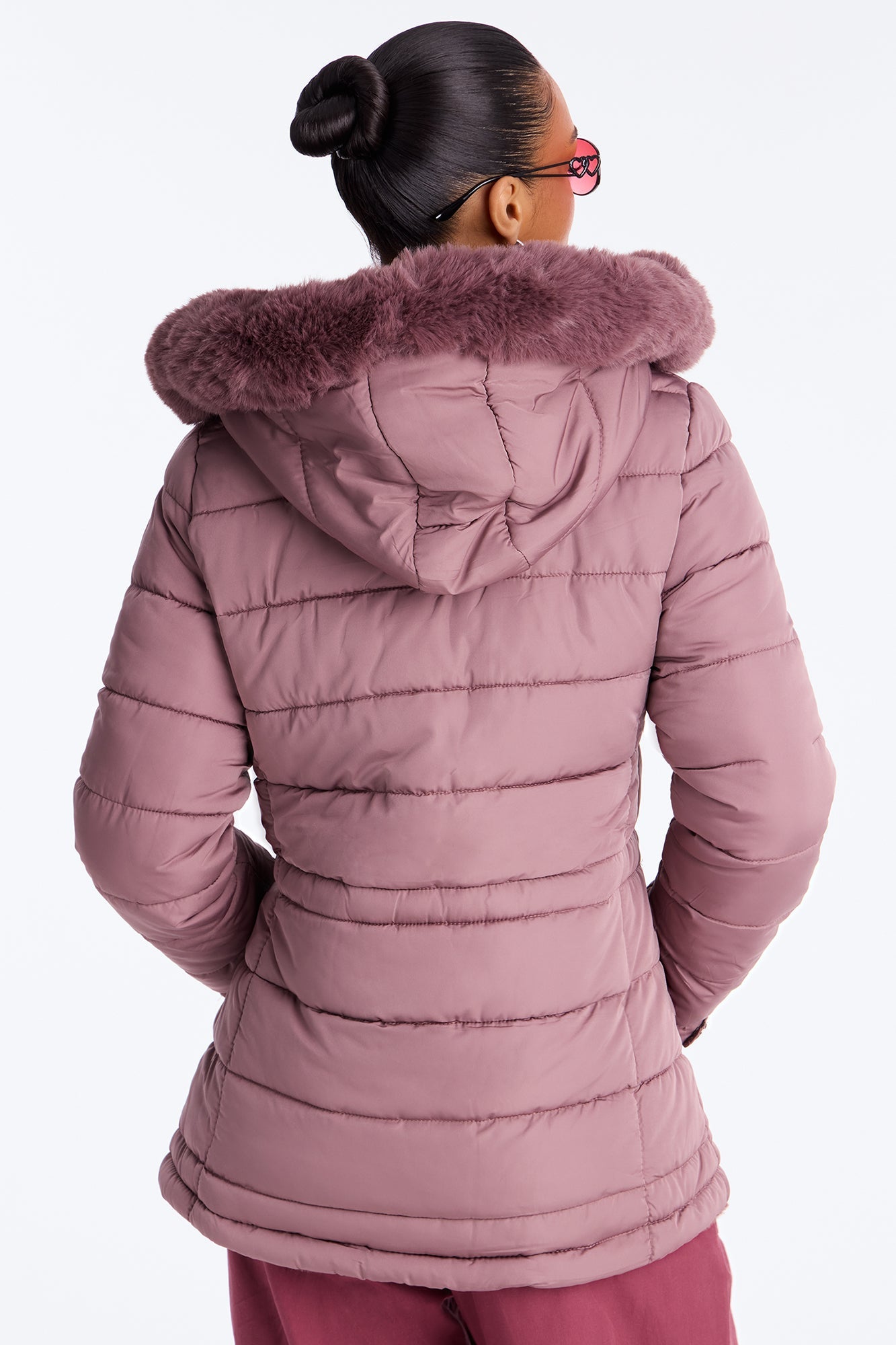 Fireplace Cozy Reversible Puffer Jacket - Plum