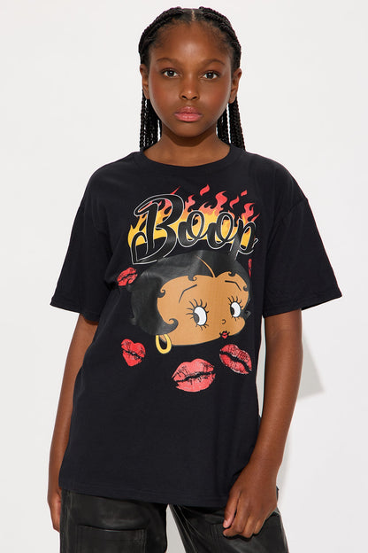Mini Betty Boop Kisses Short Sleeve Tee - Black